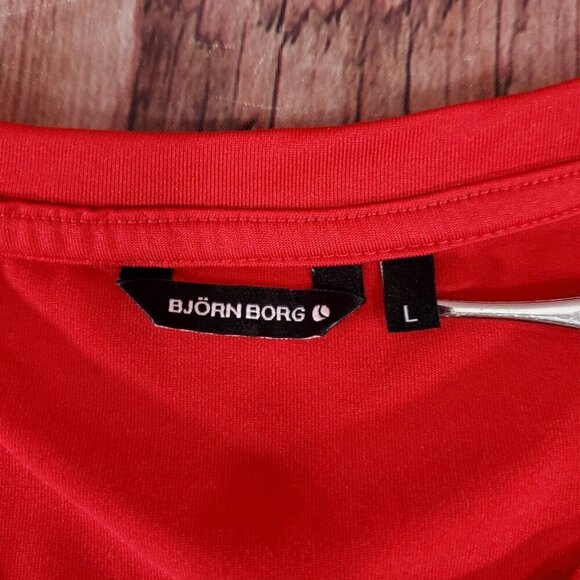 Bjorn Borg Mens Size Large Hydro Pro Active Performance Athletic T-Shirt Tee Red - Picture 5 of 10